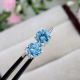 Blue Cz stone stud earring, Brass silver plated earring for women, Gifts Jewelry